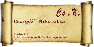 Csurgó Nikoletta névjegykártya