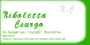 nikoletta csurgo business card